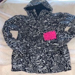 BURTON MENS REFLECTIVE AND BLACK SNOW JACKET SIZE M